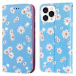 Glittering Daisy Magnetic Horizontal Flip Leather Case with Holder & Card Slots & Photo Frame For iPhone 13 Pro Max(Blue)