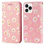Glittering Daisy Magnetic Horizontal Flip Leather Case with Holder & Card Slots & Photo Frame For iPhone 13 Pro Max(Pink)