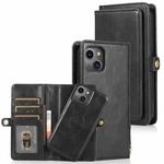For iPhone 13 Pro Strong Magnetic Detachable Horizontal Flip Leather Case with Card Slots & Wallet (Black)