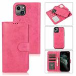 For iPhone 13 Pro Max Retro 2 in 1 Detachable Horizontal Flip Leather Case with Card Slots & Wallet (Pink)