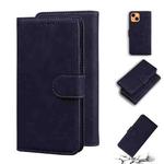 For iPhone 13 mini Skin Feel Pure Color Horizontal Flip Leather Case with Holder & Card Slots & Wallet (Black)