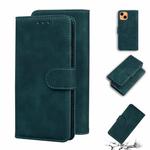 For iPhone 13 mini Skin Feel Pure Color Horizontal Flip Leather Case with Holder & Card Slots & Wallet (Green)