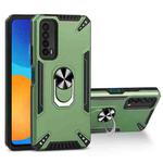 For Huawei Y7a PC + TPU Protective Case with 360 Degrees Rotatable Ring Holder(Dark Green)