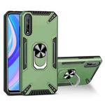 For Huawei Y8p PC + TPU Protective Case with 360 Degrees Rotatable Ring Holder(Dark Green)