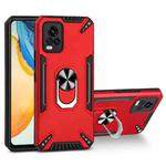 For vivo V20 PC + TPU Protective Case with 360 Degrees Rotatable Ring Holder(Red)