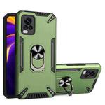 For vivo V20 Pro PC + TPU Protective Case with 360 Degrees Rotatable Ring Holder(Dark Green)