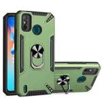 For Tecno Spark 6 Go PC + TPU Protective Case with 360 Degrees Rotatable Ring Holder(Dark Green)