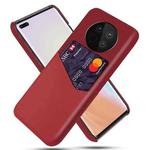 For Huawei Mate 40 Pro Cloth Texture PC + PU Leather Back Cover Shockproof Case with Card Slot(Red)