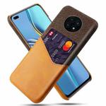 For Huawei nova 8i Cloth Texture PC + PU Leather Back Cover Shockproof Case with Card Slot(Orange)