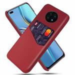 For Huawei nova 8i Cloth Texture PC + PU Leather Back Cover Shockproof Case with Card Slot(Red)