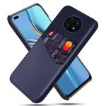 For Huawei nova 8i Cloth Texture PC + PU Leather Back Cover Shockproof Case with Card Slot(Blue)