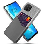 For Huawei nova 8 SE Cloth Texture PC + PU Leather Back Cover Shockproof Case with Card Slot(Grey)