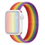 Single Lap Nylon Watch Band, Size: XS 135mm For Apple Watch Ultra 49mm / Series 8&7 45mm / SE 2&6&SE&5&4 44mm / 3&2&1 42mm(Rainbow)