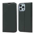 For iPhone 13 Pro Max Magnetic Suction Electric Pressed Horizontal Flip Leather Case with Holder (Grey)