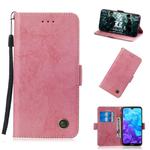 For Huawei Y5 (2019) / Honor 8s Retro Horizontal Flip PU Leather Case with Card Slots & Holder(Pink)