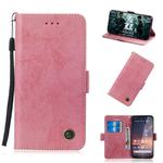 For Nokia 3.2 Retro Horizontal Flip PU Leather Case with Card Slots & Holder(Pink)