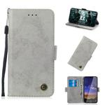 For Nokia 2.2 Retro Horizontal Flip PU Leather Case with Card Slots & Holder(Gray)