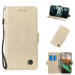 For Galaxy Note 10 Retro Horizontal Flip PU Leather Case with Card Slots & Holder(Gold)