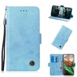 For Galaxy Note 10 Retro Horizontal Flip PU Leather Case with Card Slots & Holder(Blue)