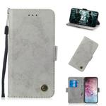 For Galaxy Note 10 Plus Retro Horizontal Flip PU Leather Case with Card Slots & Holder(Gray)