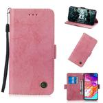For Galaxy A70 Retro Horizontal Flip PU Leather Case with Card Slots & Holder(Pink)