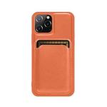 Mutural Yalan Series PU Full Coverage Protective Case with Magnetic Detachable Card Slot For iPhone 13 Pro(Orange)