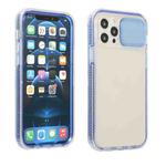 Sliding Camera Cover Design Shockproof TPU Frame + Clear PC Case For iPhone 13 Pro Max(Blue)