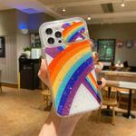 Sliding Camera Cover Design Rainbow Epoxy TPU + PC Shockproof Case For iPhone 13 Pro(Rainbow Pattern 8)