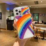 Sliding Camera Cover Design Rainbow Epoxy TPU + PC Shockproof Case For iPhone 12(Rainbow Pattern 8)