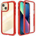 For iPhone 13 mini C1 2 in 1 Shockproof TPU + PC Protective Case with PET Screen Protector (Red)