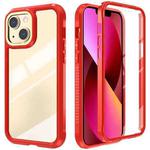 For iPhone 13 C1 2 in 1 Shockproof TPU + PC Protective Case with PET Screen Protector(Red)