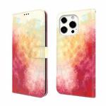 For iPhone 13 Pro Max Watercolor Pattern Horizontal Flip Leather Case with Holder & Card Slot & Wallet (Spring Cherry)
