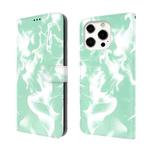 For iPhone 13 Pro Max Cloud Fog Pattern Horizontal Flip Leather Case with Holder & Card Slot & Wallet (Mint Green)