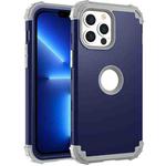 For iPhone 13 Pro 3 in 1 Shockproof PC + Silicone Protective Case (Navy Blue + Grey)
