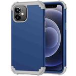 For iPhone 12 mini 3 in 1 Shockproof PC + Silicone Protective Case (Navy Blue + Grey)