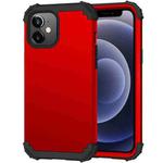 For iPhone 12 mini 3 in 1 Shockproof PC + Silicone Protective Case (Red + Black)