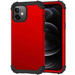 For iPhone 12 / 12 Pro 3 in 1 Shockproof PC + Silicone Protective Case(Red + Black)