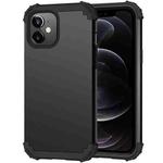 For iPhone 12 / 12 Pro 3 in 1 Shockproof PC + Silicone Protective Case(Black)