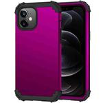 For iPhone 12 / 12 Pro 3 in 1 Shockproof PC + Silicone Protective Case(Dark Purple + Black)