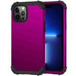 For iPhone 13 Pro Max 3 in 1 Shockproof PC + Silicone Protective Case For iPhone 12 Pro Max(Dark Purple + Black)