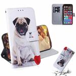 For iPhone 13 Pro Max Coloured Drawing Horizontal Flip Leather Case, with Holder & Card Slots & Wallet (Pug)
