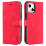 For iPhone 13 mini AZNS Skin Feel Calf Texture Horizontal Flip Leather Case with Card Slots & Holder & Wallet (Red)