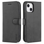 For iPhone 13 mini AZNS Skin Feel Calf Texture Horizontal Flip Leather Case with Card Slots & Holder & Wallet (Black)