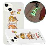 For iPhone 13 Luminous TPU Soft Protective Case(Cats)