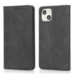 For iPhone 13 mini Strong Magnetic Crazy Horse Texture Horizontal Flip Leather Case with Holder & Card Slots & Wallet (Black)