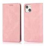 For iPhone 13 Strong Magnetic Crazy Horse Texture Horizontal Flip Leather Case with Holder & Card Slots & Wallet(Rose Gold)