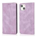 For iPhone 13 Strong Magnetic Crazy Horse Texture Horizontal Flip Leather Case with Holder & Card Slots & Wallet(Purple)