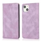 For iPhone 13 Pro Max Strong Magnetic Crazy Horse Texture Horizontal Flip Leather Case with Holder & Card Slots & Wallet (Purple)
