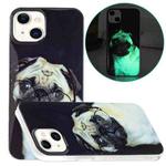 Luminous TPU Pattern Soft Protective Case For iPhone 13 mini(Glasses Dog)