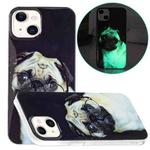 For iPhone 13 Luminous TPU Pattern Soft Protective Case(Glasses Dog)